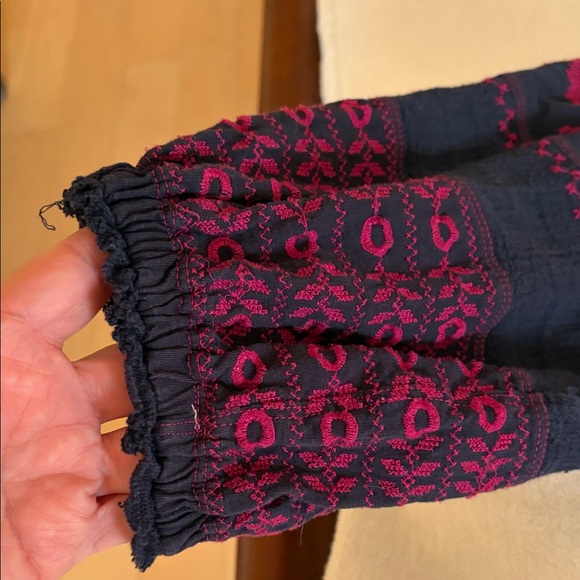 Free People Black Tunic with Deep Red Embroidery - Picture 3 of 7